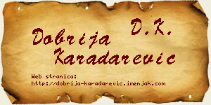 Dobrija Karadarević vizit kartica
